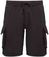NS717 Native Spirit French Terry Washed Effect Cargo Shorts Washed Black colour image